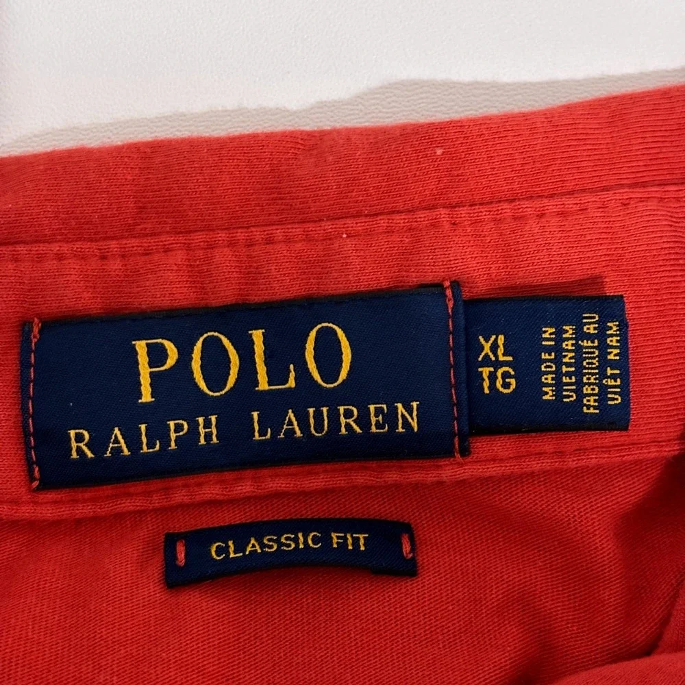 Polo Ralph Lauren Red Polo Shirt Mens XL Classic Fit Short Sleeve Chest Pocket
